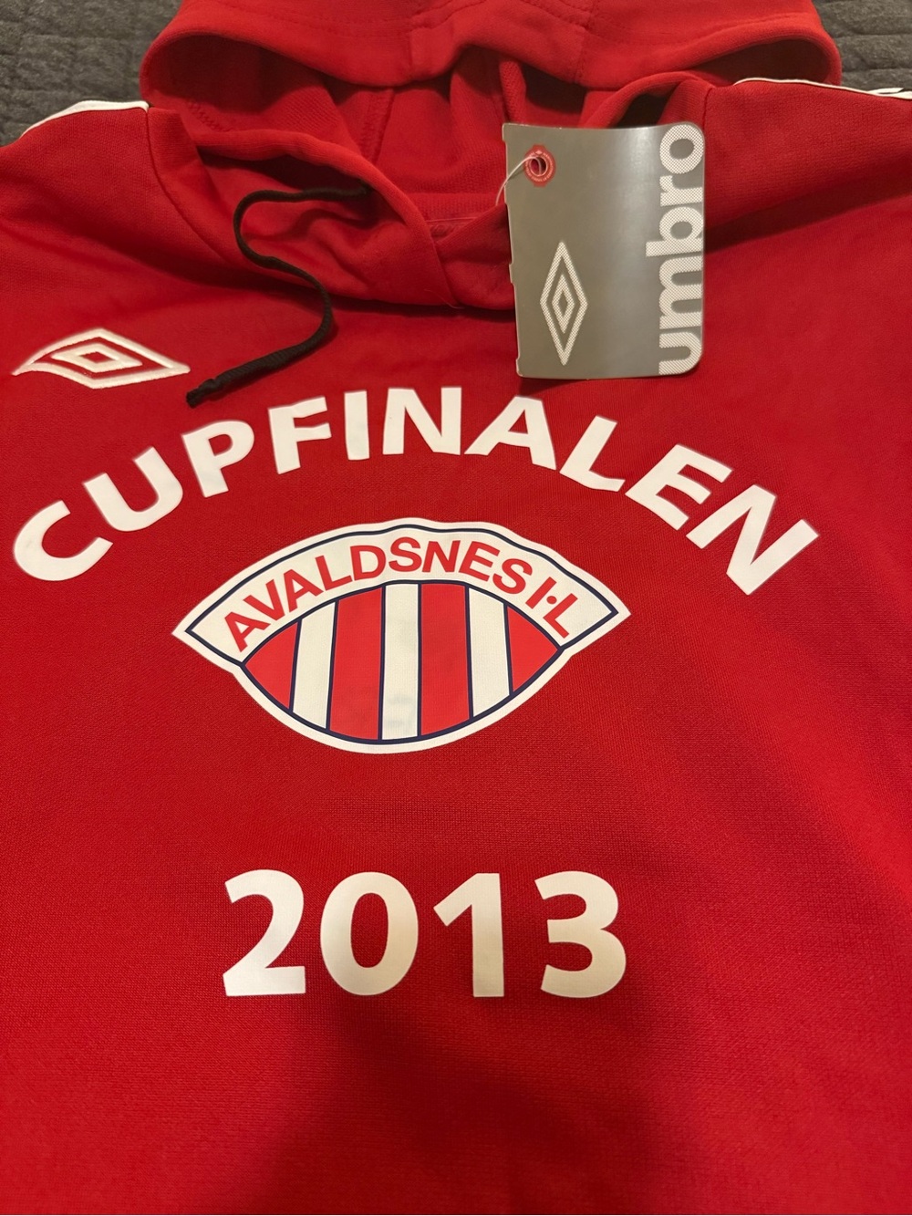 Vintage Umbro Red "Cupfinalen 2013" Hooded Sweatshirt